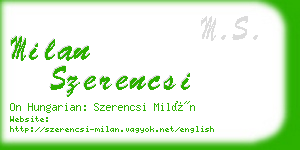 milan szerencsi business card